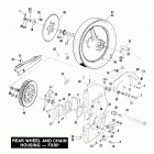 FXRP EFLL Police Low Rider (1990) REAR WHEEL AND CHAIN HOUSING - FXRP