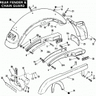 XL1200 CAPL Sportster 1200 (1990) REAR FENDER AND CHAIN GUARD
