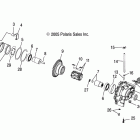 R08RF68AD/AF/AZ RANGER 6X6 700 EFI Drive train, front gearcase (built 8 / 28 / 07 and befor...
