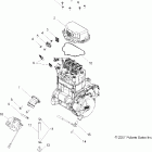 R08RF68AD/AF RANGER 6X6 700 EFI Engine, throttle body mounting