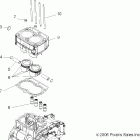 R08RF68AD/AF RANGER 6X6 700 EFI Engine, piston and cylinder