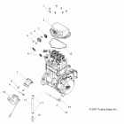 R08RF68AD/AF/AZ RANGER 6X6 700 EFI Engine, throttle body mounting
