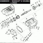 FXEF BBLF FX Super Glide Fat Bob (1985) TRANSMISSION - MAINSHAFT & HOUSING - 4 SPEED