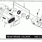 FLHTC DDLG Touring Electra Glide Classic (1986) REAR BRAKE CALIPER - 1986