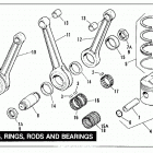 XLS CBHC Sportster Roadster 1000 (1982) PISTONS, RINGS, RODS AND BEARINGS