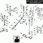 XLS CBHC Sportster Roadster 1000 (1982) ROCKER ARMS, COVER AND BRACKETS