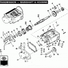 FLH80 AJKD Touring Electra Glide Heritage (1983) (Shovelhead) TRANSMISSION - MAINSHAFT AND HOUSING
