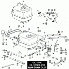 FLH 80 Police (1984) OIL TANK, OIL HOSES, AND REAR CHAIN OILER