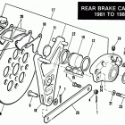 FXE BAKB FX Super Glide (1981) REAR BRAKE CALIPER - 1981 & 1982 - ALL MODELS; 1983 - FX...