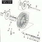 FLT DAKC Touring Tour Glide (1982) FRONT WHEEL - 1982 & LATER