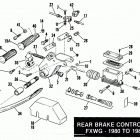 FXWG BEKC FX Wide Glide (1982) REAR BRAKE CONTROL - FXWG - 1980 TO 1982