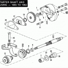 FLH Electra Glide (1982) STARTER SHAFT AND HOUSING - 1965 TO 1982
