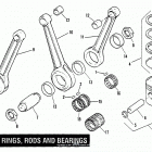 XLCR-1000 7FH8 Sportster 1000 (1978) (Cafe Racer) PISTONS, RINGS, RODS AND BEARINGS