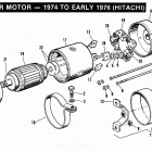 XLCH-1000 4AH5 Sportster 1000 (1975) STARTER MOTOR - 1974 T0 EARLY 1976 - HITACHI