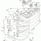 DF200AT,AZ Впускной коллектор  и дроссель газа