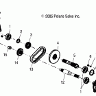 R06RF68AA RANGER 6x6 EFI 700 Gearcase, output shaft