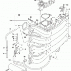 DF200AP Впускной коллектор  и дроссель газа