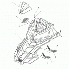 S19DCL8RS/8REM 850 RUSH XCR SC SELECT ALL OPTIONS Body, hood asm. - s19dcl8rs  /  8rem (49snowhood15pros)