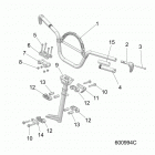 850 AXYS PRO RMK 155/155 3 Steering, handlebar mounting - s20efk8rs  /  efk8re  /  ...