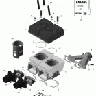 001 - Tundra 550F 01- cylinder, exhaust manifold and reed valve - 550f