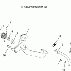 R06RD50AC RANGER 500 4X4 EFI Park brake pedal