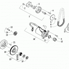 ATV ALTERRA 90 WHITE Starter motor and oil pump assembly
