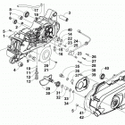 ATV ALTERRA 90 WHITE Left crankcase and cover assembly