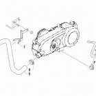 ATV ALTERRA 90 WHITE Kick starter and cooling duct assembly