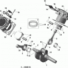 003 - Renegade 1000R EFI - North America Коленвал,поршень и цилиндр