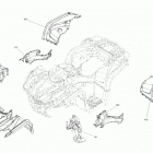 002 - Outlander 570 EFI - North America 09- fender and central panel kit outlander 570 efi