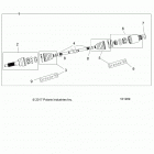 A18S6E57F1 570 SPORTSMAN 6X6 EURO Drive train, rear drive shaft - a18s6e57f1