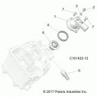 A19SEA50B1/B7/SEE50B7/SEG50B4 SPORTSMAN 450 HO Engine, thermostat and cover - a19sea50b1  /  b7  /  see...