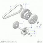 A18HZA15B4 ATV RGR 150 EFI Drive train, primary clutch - a18hza15b4 (101413)