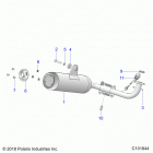 A19HZA15A1/A7/B1/B7 ATV RGR 150 EFI Engine, exhaust system - a19hza15b1  /  b7