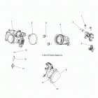 A18SEA57B1/7/9/L2/L5/L7/E57B1/7/9/F57B8 SPORTSMAN 570 EFI Engine, throttle body and fuel rail - a18sea57b1  /  7  ...