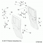 RANGER 1000 CREW NSTR FACTORY CHOICE 49S & 50S (R20RSU99A/B) Body, door, rear, full, mounting - r20rsu99a  /  b (c700...