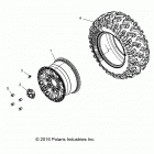R18RHE99BK/K99BS POLARIS GENERAL 1000 4P PS Wheels, rear - r18rhe99bk  /  kbs (701377)