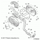 R18RRU99AS/BS RANGER 1000XP PS NSTR Drive train, clutch cover and ducting - r18rru99as  /  b...