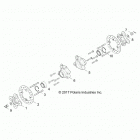 Z18VDE92BB/BM/BS/BU/L92BK RZR XP TURBO Suspension, rear carrier and hub - z18vde92bb  /  bm  / ...