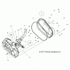 RANGER 570 EPS, EU (R21MAA57F1/F9/SF1/F9/C1/C9/CK) Drive train, clutch cover and ducting -  r21maa57f1  /  ...