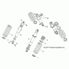 Z18VBA87B2/E87BK/BU/LK/BR RZR 900 60 INCH ALL OPTIONS Suspension, rear shock mounting - z18vba87b2  /  e87bk  ...