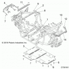 RZR 570 3PC Chassis, main frame and skid plate - z20cha57k2 (c700181...