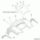 RZR 570 3PC Body, hood and front body work - z20cha57k2 (c700178-3)