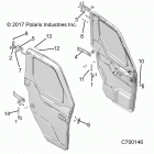 RANGER 1000XP PS CREW NSTR (R20RSU99AA/AX/A9/AP) Body, door, front, full, mounting - r20rsu99aa  /  ax  /...