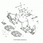 R18RHE99BK/K99BS POLARIS GENERAL 1000 4P PS Chassis, main frame and skid plates - r18rhe99bk  /  kbs...