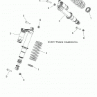Z18VBE87F2/S87C2/CU RZR 900 60 INCH EU/TRACTOR Suspension, front shock mounting - z18vbs87cu (702166)