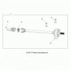 R18RHE99BK/K99BS POLARIS GENERAL 1000 4P PS Drive train, mid prop shaft - r18rhe99bk  /  kbs (702013...