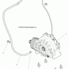 Z18VCE87BK/BU/BR/LU RZR 4 900 Drive train, front gearcase mounting - z18vce87bk  /  bu...