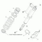 Z18VFE99NK RZR XP 4 1000 MD Suspension, rear shock mounting - z18vfe99nk (702145)