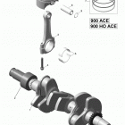 Spark TRIXX 01- crankshaft and pistons - 900-900 ho ace